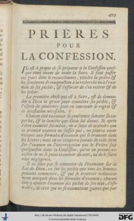 Prières Pour La Confession.
