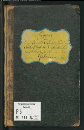 Zivilstandsregister der Dissidenten mit den Orten Börlinghausen, Breitenloh, Friedrichsthal, Hahn, Halver, Heedfeld, Honsel, Lösenbach, Lüdenscheid, Mummeshohl, Neuenhause, Rahmede, Vogelberg und Windfuhr (G 1847-1874) (Gemeinde: Lüdenscheid, Kreis Altena)