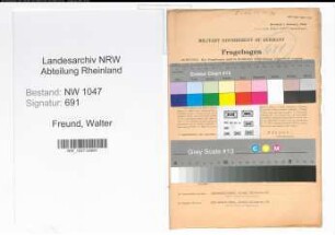 Entnazifizierung Walter Freund , geb. 21.05.1893 (Arbeiter)