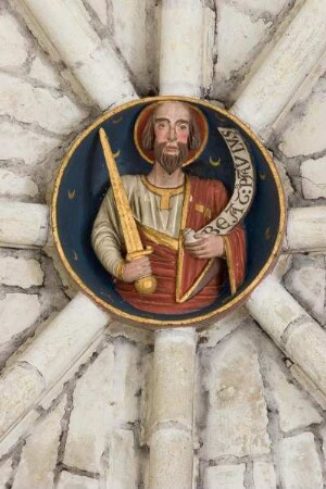 Frankreich. Pays de la Loire. Maine et Loire. Angers. Eglise Saint Serge. Um 1210. Chor. Schlussteine mit Motiven der Apokalypse