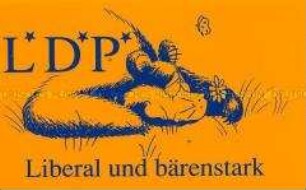Aufkleber der Liberal-Demokratischen Partei der DDR zur Volkskammerwahl (oder Kommunalwahl) 1990
