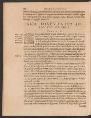 Alia Disputatio De Peccato Originis.