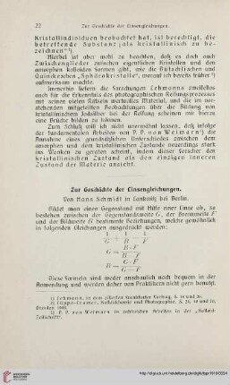 Zur Geschichte der Linsengleichungen