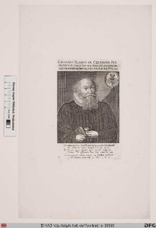 Bildnis Johann Flachs, Edler von Tschenkau (lat. Johannes Flaxius)