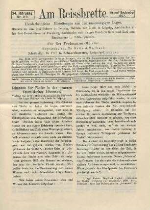Nr. 8/9. August/September 1907.