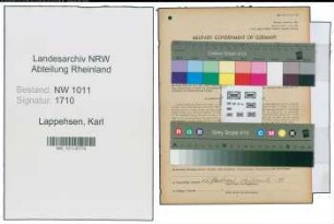 Entnazifizierung Karl Lappehsen , geb. 12.03.1888 (Fuhrunternehmer)