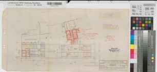 Münster (Münster) Behördenhaus Alter Steinweg 2. Vorentwurf Grundriß Kellergeschoß 1956 1 : 200 30 x 58 Pause Staatsneubauleitung Münster Regierung Münster Nr. 34081