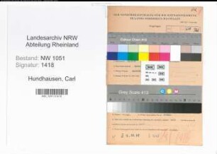 Entnazifizierung Carl Hundhausen , geb. 14.09.1884 (Rendant)