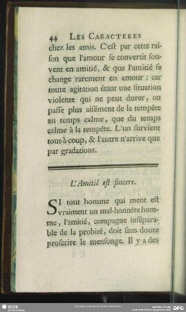 L' Amitié est sincere