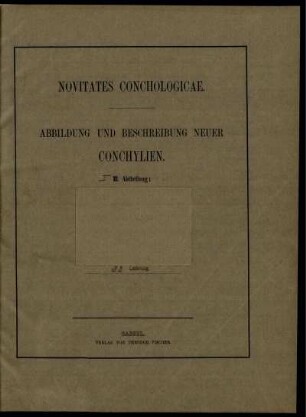Novitates conchologicae. Abbildung und Beschreibung neuer Conchylien II. Abtheilung: 33. Lieferung.