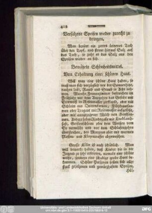Bewährte Schönheitsmittel.