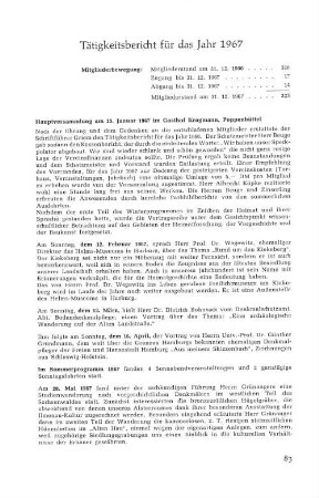 Tätigkeitsbericht für das Jahr 1967