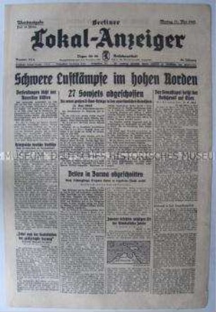 Tageszeitung "Berliner Lokal-Anzeiger" über den Luftkrieg an der deutschen Ostfront