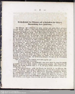 Beschaffenheit der Pflanzen und in'sbesondere des Holzes; Veranlassung ihrer Zerstörung