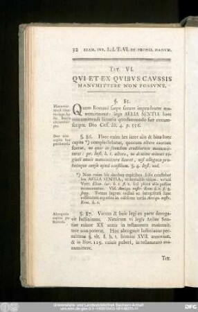 Tit. VI. Qui Et Ex Quibus Caussis Manumittere Non Possunt.