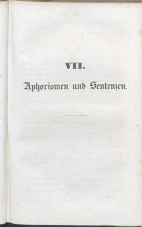 VII. Aphorismen und Sentenzen.