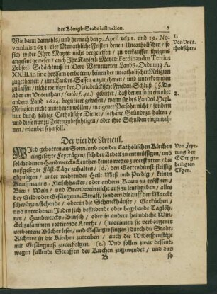 Der vierte Articul.