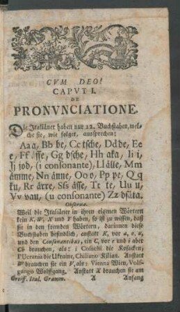 Caput I. De Pronunciatione