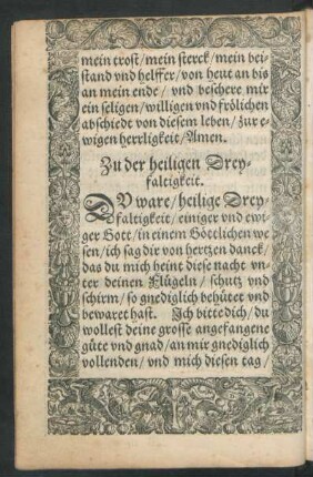 Zu der heiligen Dreyfaltigkeit.