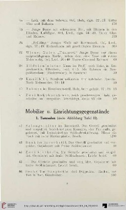 Mobiliar u. Einrichtungsgegenstände (Nr. 42-133)