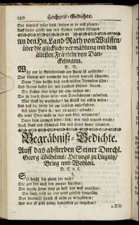 Begräbniß-Gedichte.