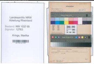 Entnazifizierung Martha Krings , geb. 20.06.1901 (Verw.Angestellter)