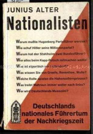 Nationalsozialistische Schrift zu den Persönlichkeiten der Nationalen Bewegung