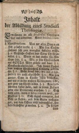 Inhalt der Abbildung eines Studiosi Theologiæ.