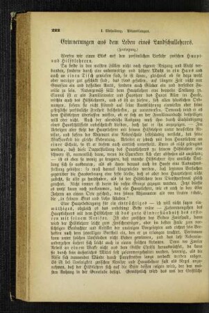 Erinnerungen aus dem Leben eines Landschullehrers : (Fortsetzung)