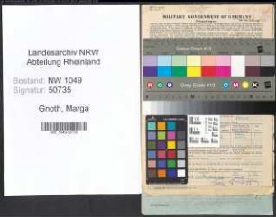 Entnazifizierung Marga Gnoth , geb. 19.01.1913 (Krankenschwester)