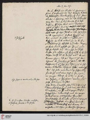 Heid. Hs. 3895 II B - 5,25: Nachlass Heinrich Bassermann, Sonn- und Feiertagspredigten: Predigt zu Mk 7,31-37 (Jesus, der Arzt, der die Krankheit unserer Seele heilen kann)