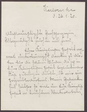 Schreiben von Emilie Göler von Ravensburg an Großherzogin Luise; Dank für die Intervention der Großherzogin