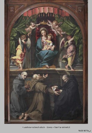 Thronende Madonna mit Heiligen