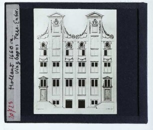 Vingboons, Entwurf einer Fassade, Aufrisszeichnung : Fassade