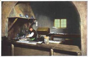 Haynsburger Mühle: Alte Schriftgießerei [Weltausstellung für Buchgewerbe und Graphik, Leipzig 1914 : Offizielle Ansichtskarte11m]