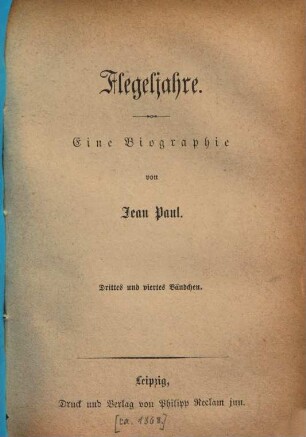 Flegeljahre : eine Biographie, 3/4
