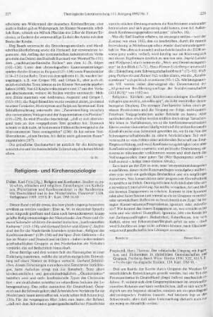 Religions- und Kirchensoziologie