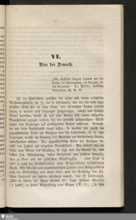 VI. Von der Demuth