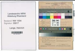 Entnazifizierung Heinrich Lange , geb. 01.07.1884 (Maschinist)