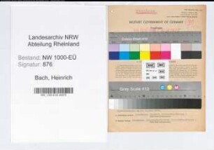 Entnazifizierung Heinrich Bach, geb. 12.08.1891 (Betriebsmeister)