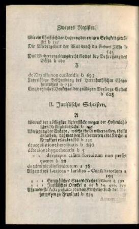 II. Juristische Schriften