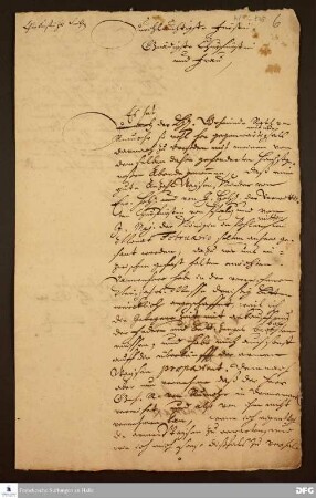 Brief von August Hermann Francke an Kurfürstin Anna Sophia von Sachsen.