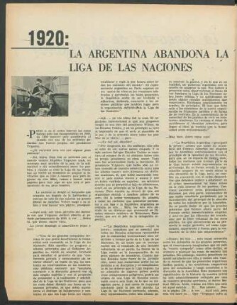1920: La Argentina abandona la Liga de las Naciones