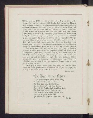 Der Vogel vor der Scheuer.