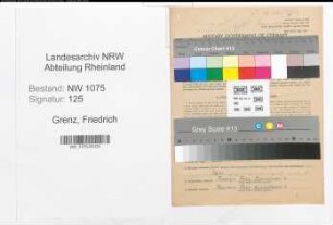 Entnazifizierung Friedrich Grenz , geb. 11.11.1905 (Postkraftwagenfahrer)
