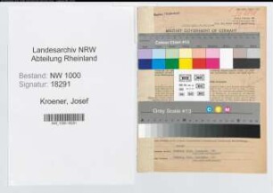Entnazifizierung Josef Kroener, geb. 20.12.1892 (Kaufmann)