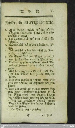 Aus der ebenen Trigonometrie