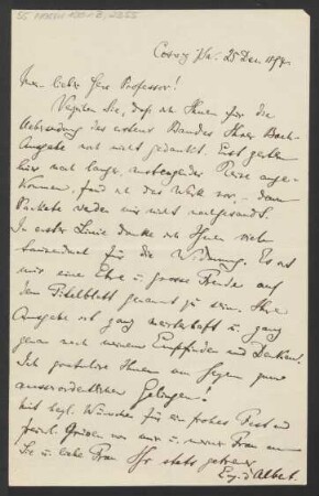 Brief an Karl Klindworth : 25.12.1894