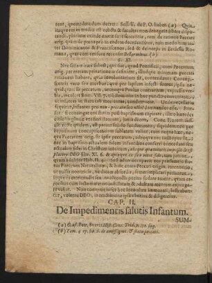 Cap. II. De Impedimentis salutis Infantum