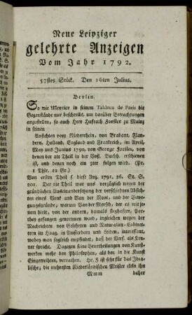 57stes Stück. Den 16ten Julius.